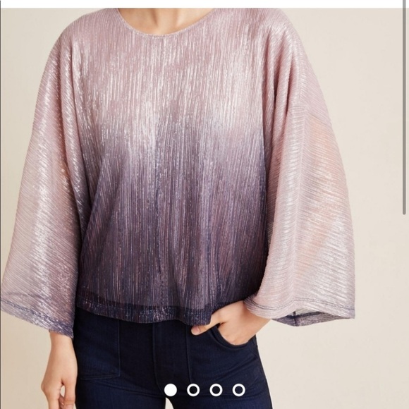 Anthropologie Serena Ombre Top Metallic Dolman Sleeve Top - Picture 3 of 10